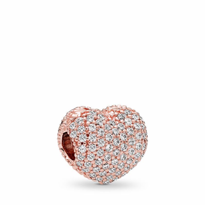 Pandora Australia Rose™ Pavé Open My Heart Clip | XAGVFD625